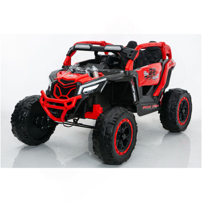 24V 400W  Ride on Car UTV W/Parents Remote Control,4-wheel suspension, 3 Speed, Power display,Bluetooth,MP3,Music,LED Light, Provide a speed of 4-8KM/H For  Age 3+ years old (RED)