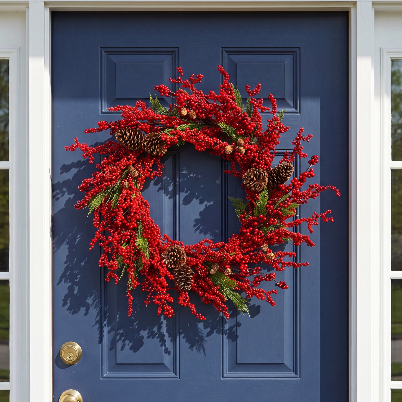 Polyester Wreath, 34" H x 34" W x 4.5" D