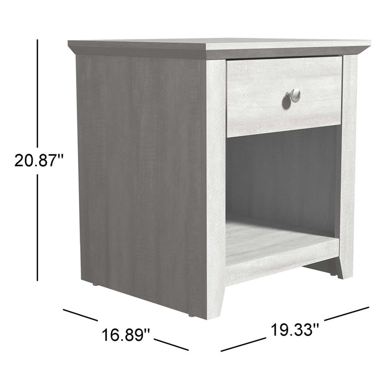 Table de chevet 1 tiroir Tevrat, Gris