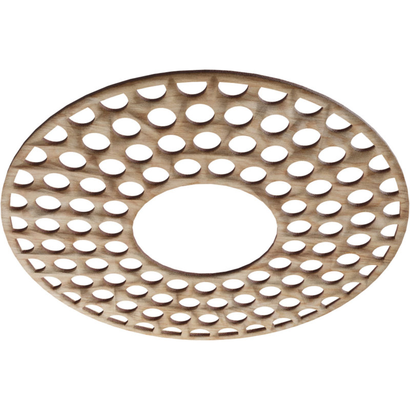 Médaillon de plafond en bois Fink, Chêne rouge, H 20 po x l 20 po x P 0,25 po