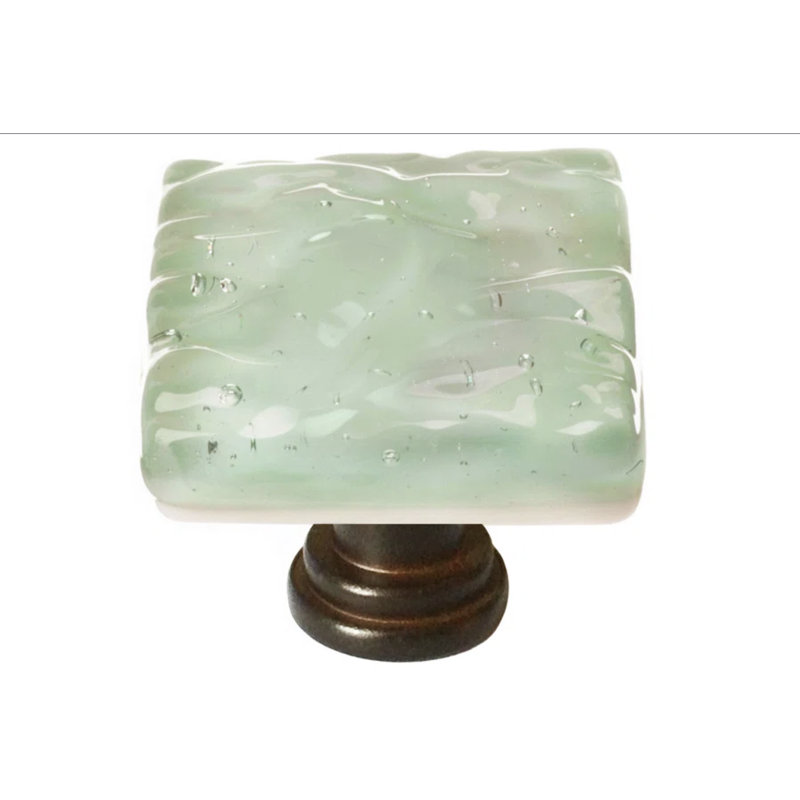 Glacier Square Knob, Satin Nickel, Spruce Green
