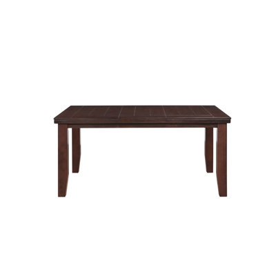 Chic Dining Table In Cherry Finish, Boasting A Maple Veneer Rectangular Top Finish With Fashionable And Elegant Synthetic Wood Tabletop