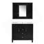 Meuble-lavabo de 36 po avec lavabo supérieur, armoire à miroir noire, armoire de rangement moderne avec 2 portes à fermeture douce et 2 tiroirs, meuble-lavabo simple-1898032184