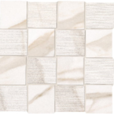 Ensemble de 6 mosaïques 12 x 12 po Calacatta Lux Interccio Decorato