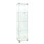 Armoire de rangement en verre trempé, blanc, H 66,12 po x L 16,07 po, l 13,7 po, avec éclairage intégré et pieds réglables pour différentes utilisations-732447822