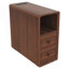 Table de bout avec tiroirs, table de coin avec tablettes ouvertes, table d'appoint haute