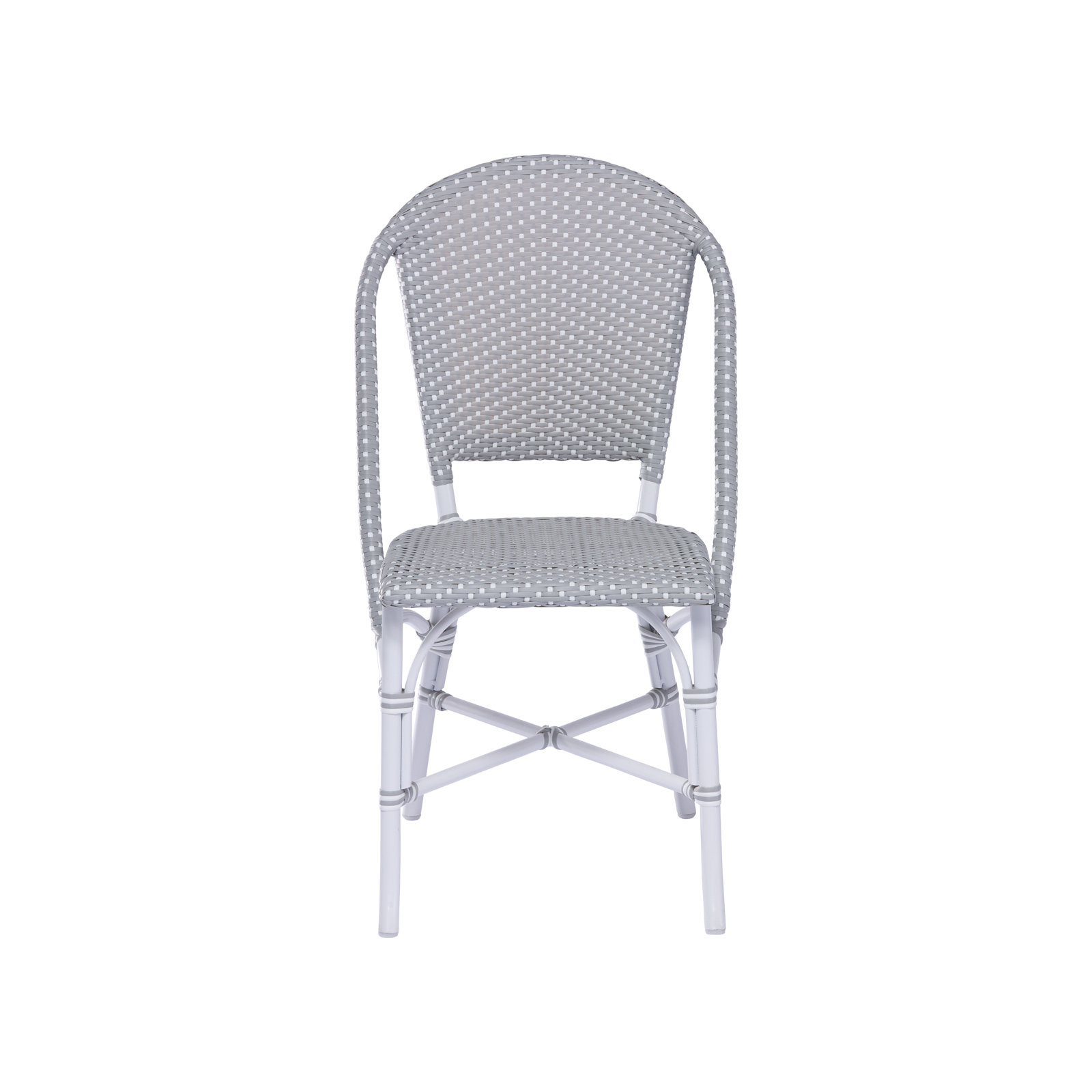 Sofie Outdoor Dining Side Chair, Gray with White Dots