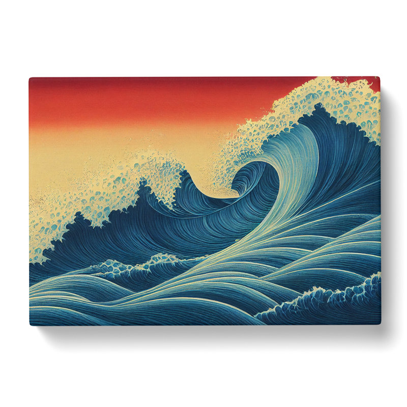 Ravishing Japanese Wave - Wrapped Canvas