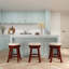 Tabouret de comptoir, siège en tissu-619254997-619254996