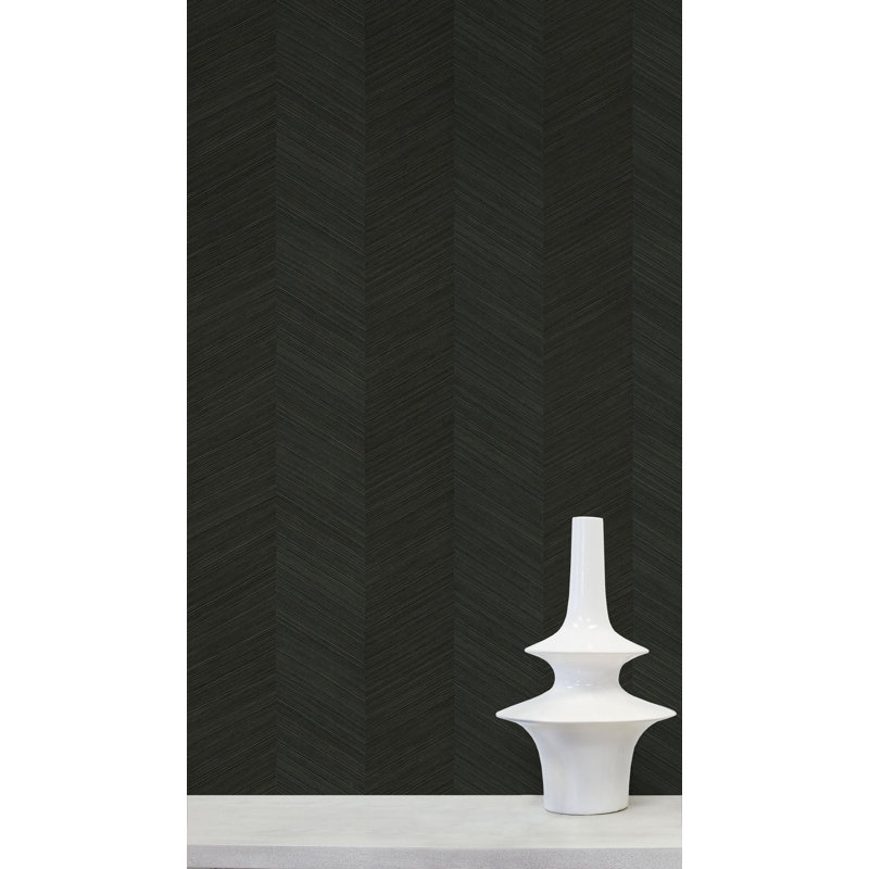 Rouleau de papier peint texturé L 26,9 pi x l 27 po Victoria, Noir, L 26,90 po x l 27 po