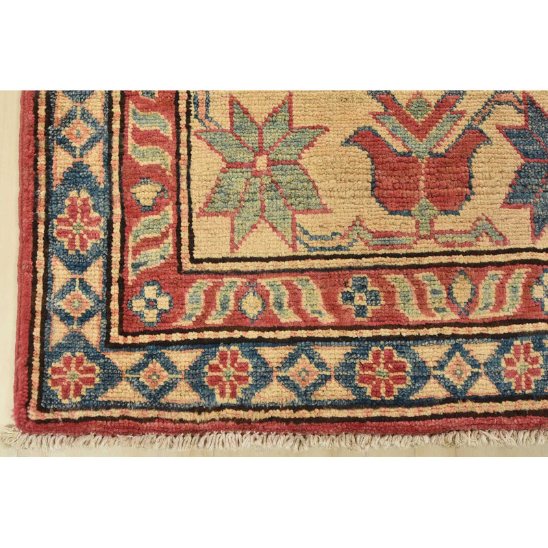 Tapis rouge nouvel âge en laine 7 pi 5 po x 11 pi Gursharon