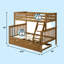 Lit superposé standard en bois massif avec lit gigogne Bolles-608176291-561468277