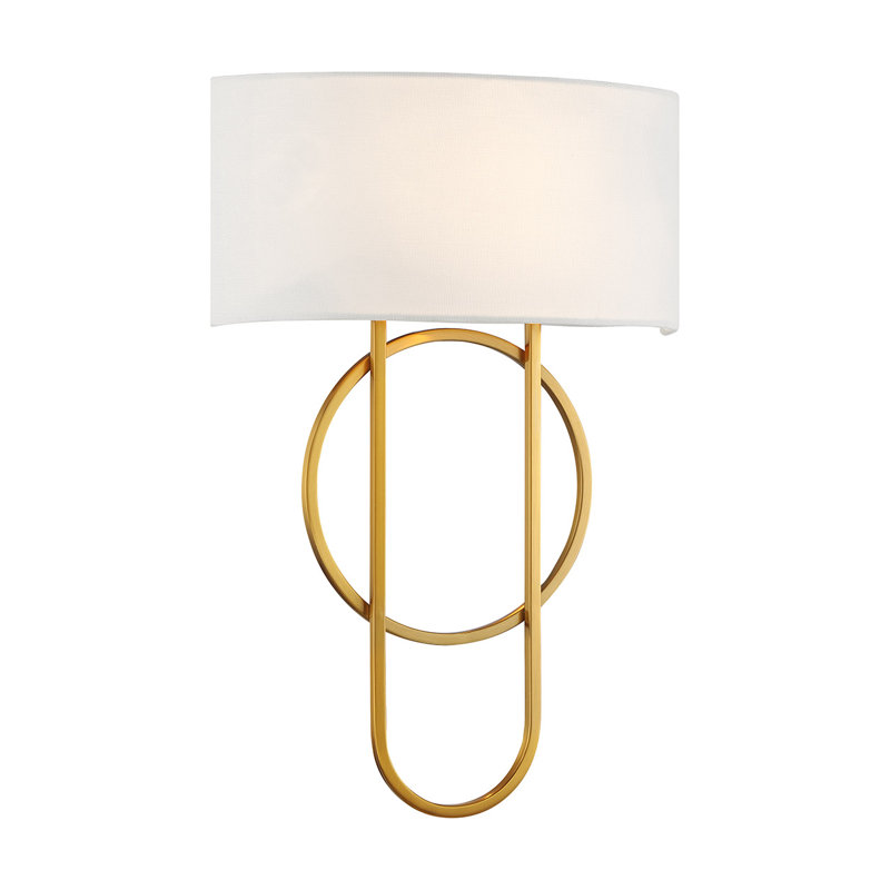 Kinmundy 2-Light Wall Sconce in Brass, Brass