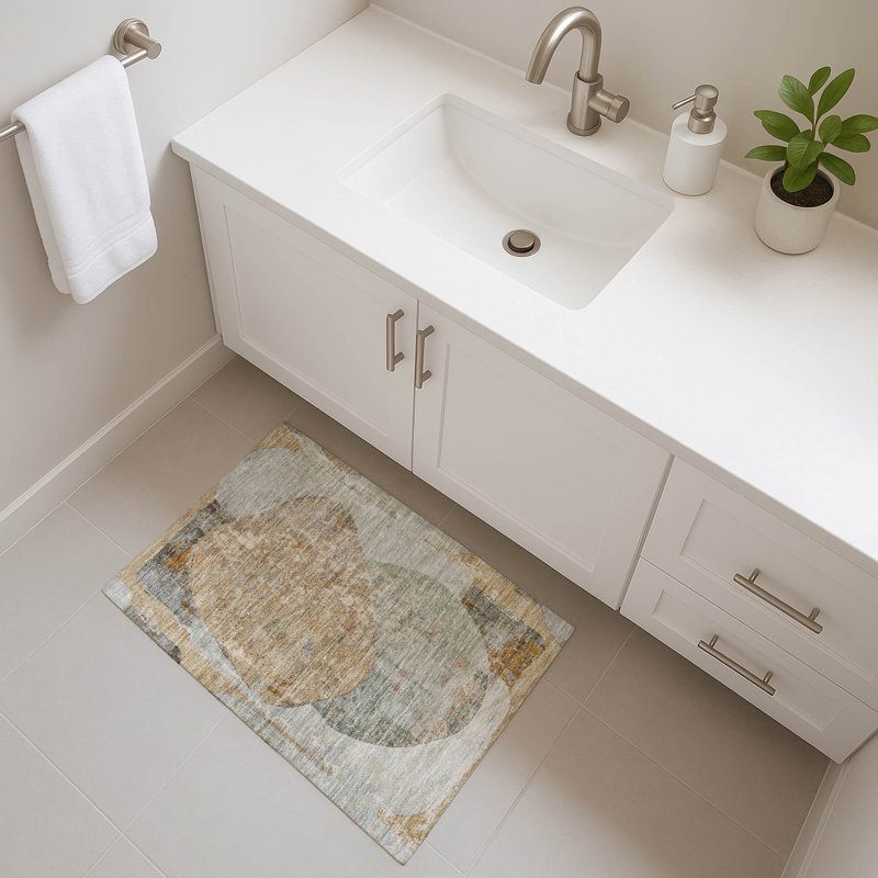 Premium Machine Washable Marasco AMF1635 Modern Rug, Rectangle 1'8" x 2'6"