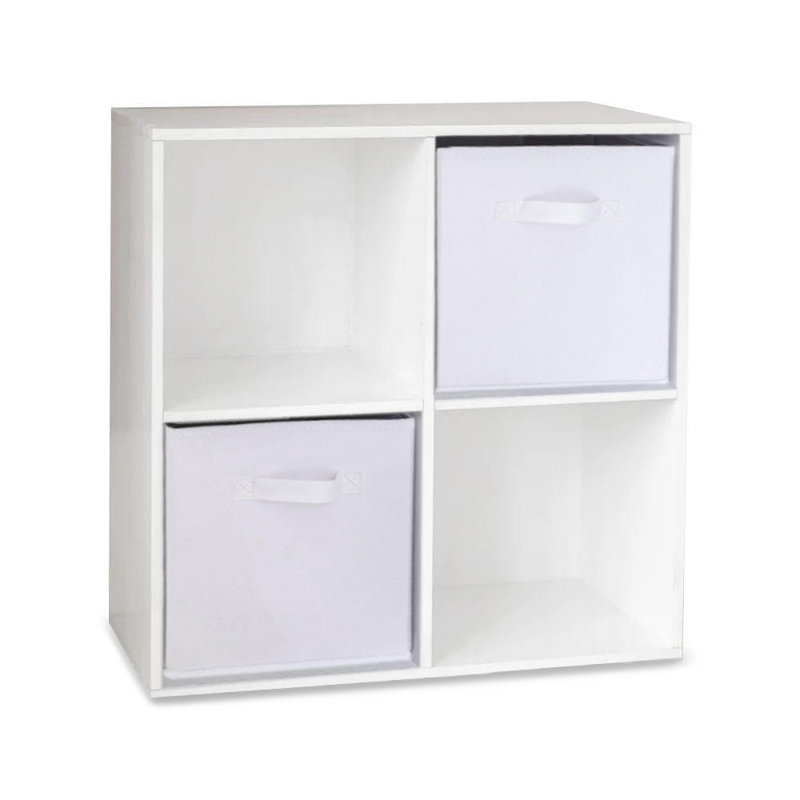 Northville 61cm W Cube Bookcase, White, (4 Shelves) 61cm H x 61cm W x 30cm D