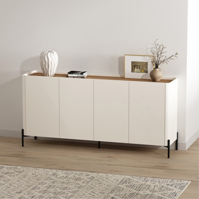 Buffet en érable et blanc cassé