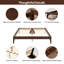 Lit plateforme très grand en bois de bambou sec de très grande taille, avec tête de lit tapissier de 48 po de hauteur, assemblage facile, chocolat