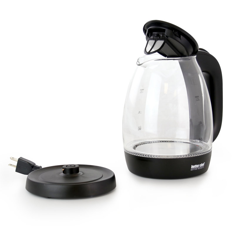 Better Chef 1.7L Cordless Glass Electric Kettle with LED Light