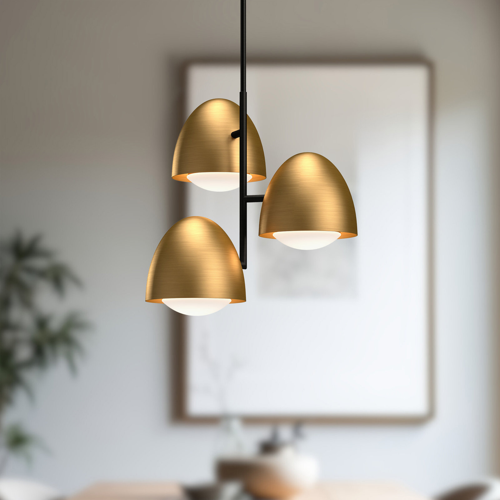 Torten Single - Light Metal Dimmable Chandelier, Aged Gold