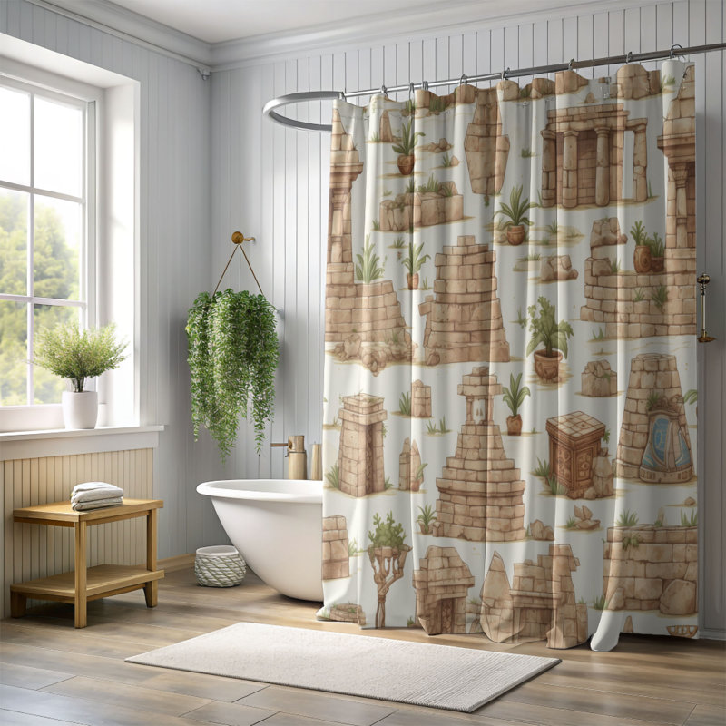 Rideau de douche Timeworn Ruins - Premium, H 74 po x l 71 po