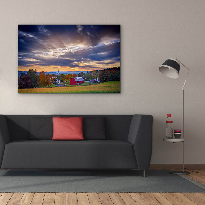 Art paroissial sur toile, "Ciel d'oasis en paon" par Rick Berk, H 40 po x l 60 po x P 1,5 po