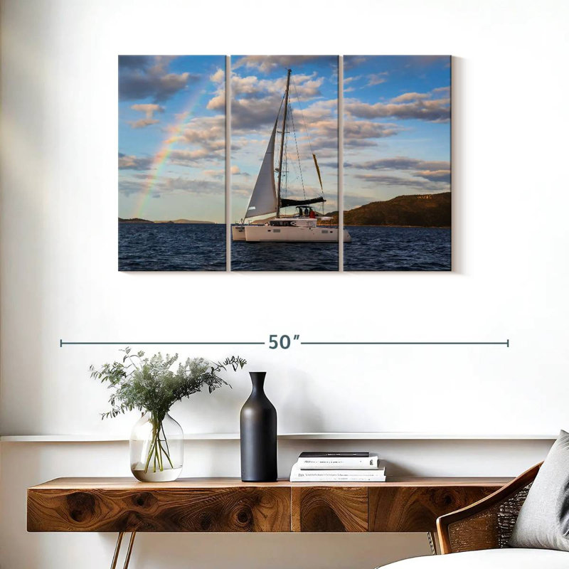Mehar Rainbow Over Catamaran, 24" H x 38" W