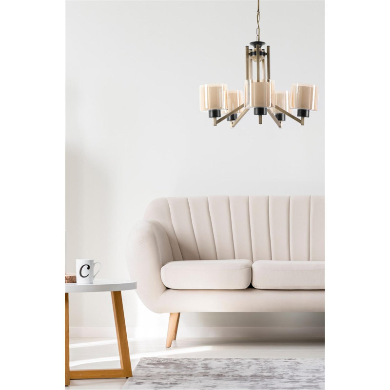 Maisonet 5 - Light Candle Style Chandelier, Copper