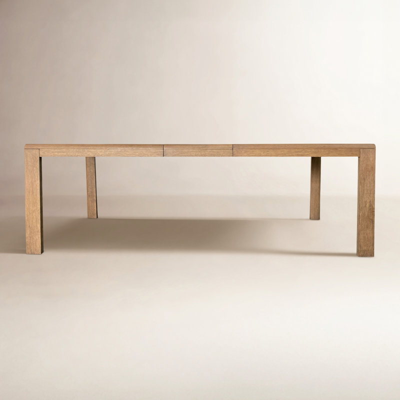 Aurora Extendable Dining Table with Leaf – Latte Elm Veneer Rectangular Table, 72"–90" Expandable