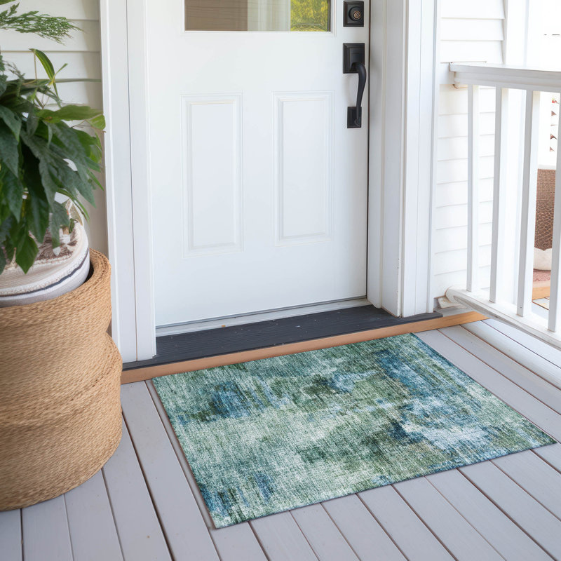 Machine Washable Indoor/Outdoor Efimenko ACN2300 Abstract Rug, Rectangle 1'8" x 2'6"