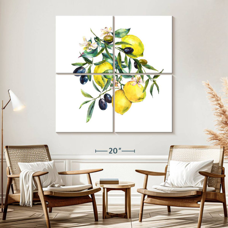 Yarlin Olives d'été et citrons, H 57 po x l 57 po