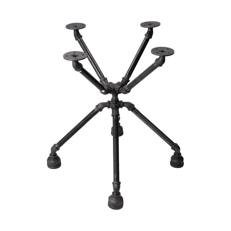 Ensemble de table de bout robuste en acier industriel noir