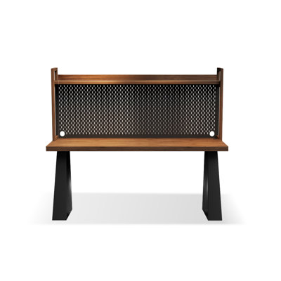 Bureau d'écriture rectangulaire en bois massif brun noisette