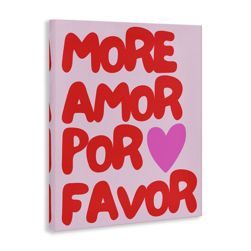  «More Amor», art mural sur toile par House of Lulu, H 48 po x l 36 po