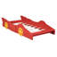 Lit de voiture de course rouge simple avec construction et roues, décorant votre chambre à coucher avec élégance, support de lattes, améliorant la fonctionnalité-537561850
