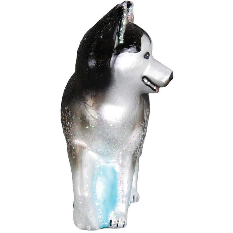 Ornement en verre soufflé pour arbre de Noël Old World, Husky de Sibérie