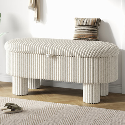 Banc de rangement rembourré avec couvercle relevable