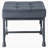 Rectangle Tufted Upholstered Fabric+Metal Ottoman