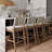 Wood Upholstered Sling Back Bar Stool