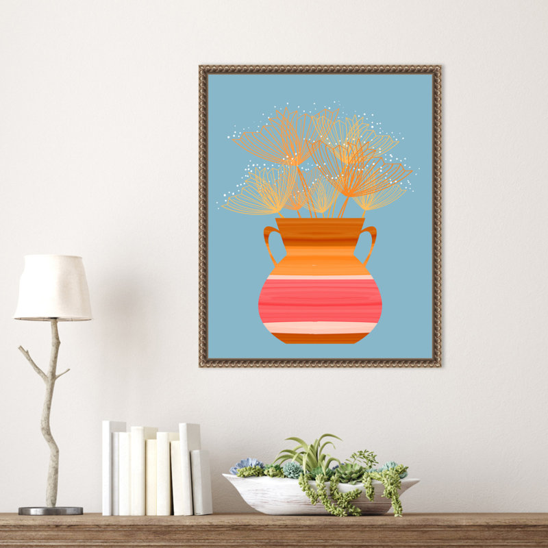 «Pots Florals Boho 2» par Kincade, reproduction d'art sur toile encadrée, H 20 po x l 16 po