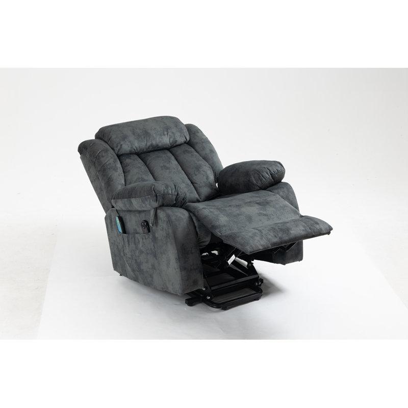 Fauteuil inclinable Wade Power Lift avec massage, chauffage et port USB, Bleu grisâtre
