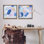 Ensemble de 2 toiles flottantes ovales avec motif abstrait bleu lavande par Melissa Wang