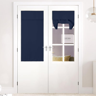 Blackout Small Door Curtain for Kitchen, Privacy Thermal Insulated Door Window Curtain for Classroom Window/Small Front Back Door/Office, 1 Panel