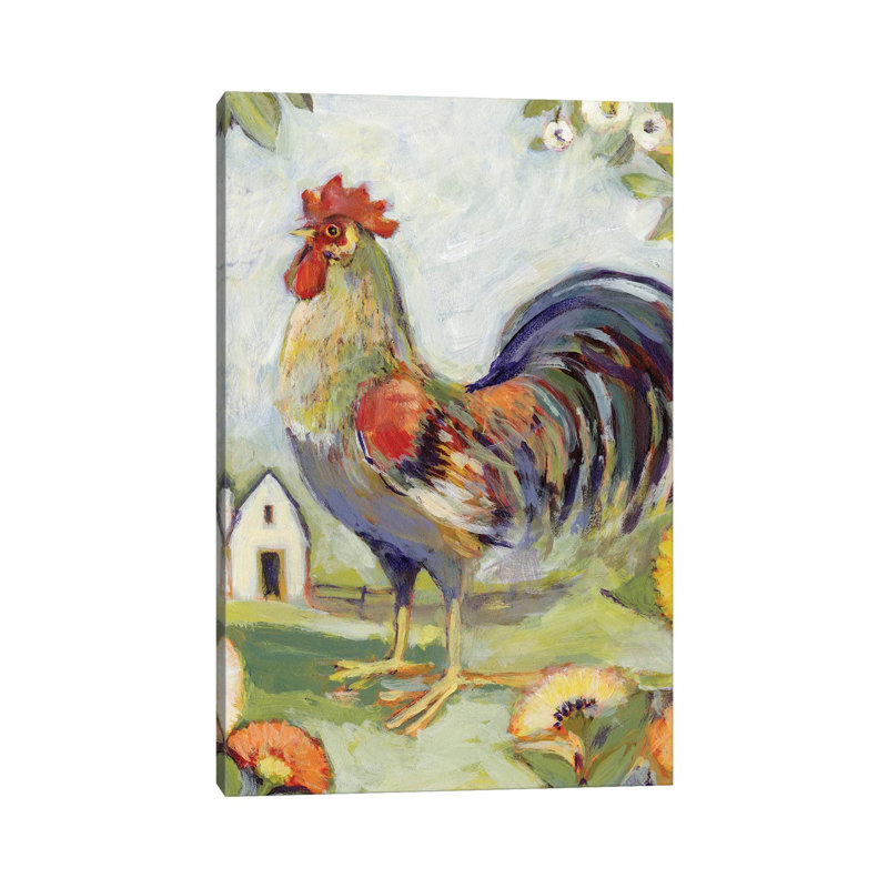Farm House Rooster 1 Piece Wall Art on Canvas, 20.32 cm H x 30.48 cm W, No Frame
