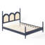 Lit plateforme Queen Size avec tête de lit arquée tissée, cadre de lit à baldaquin en bois, tête de lit incurvée, rangement sous le lit, bleu-944730291