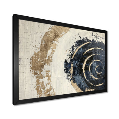 «Beige et bleu céleste spirale équilibre II», impression d'art abstrait minimaliste