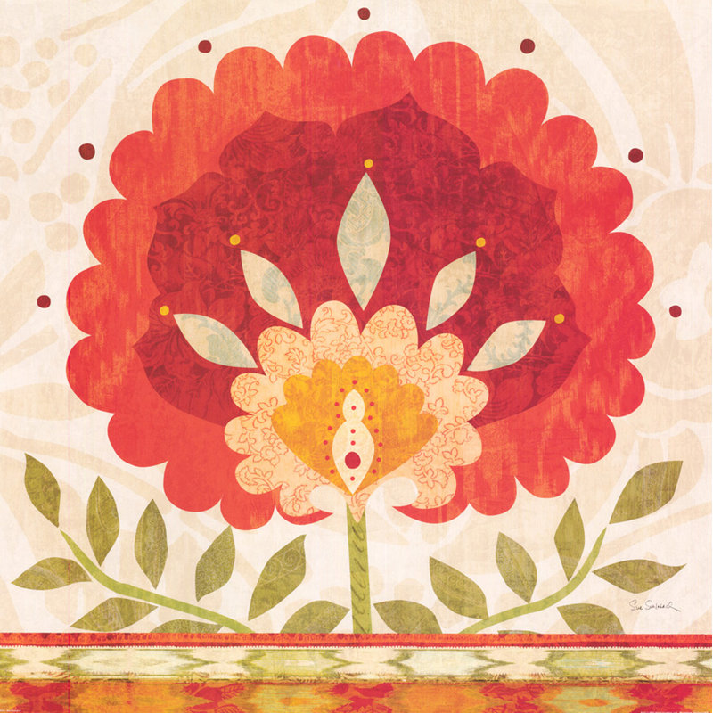 Ikat Bloom II, H 15 po x l 15 po
