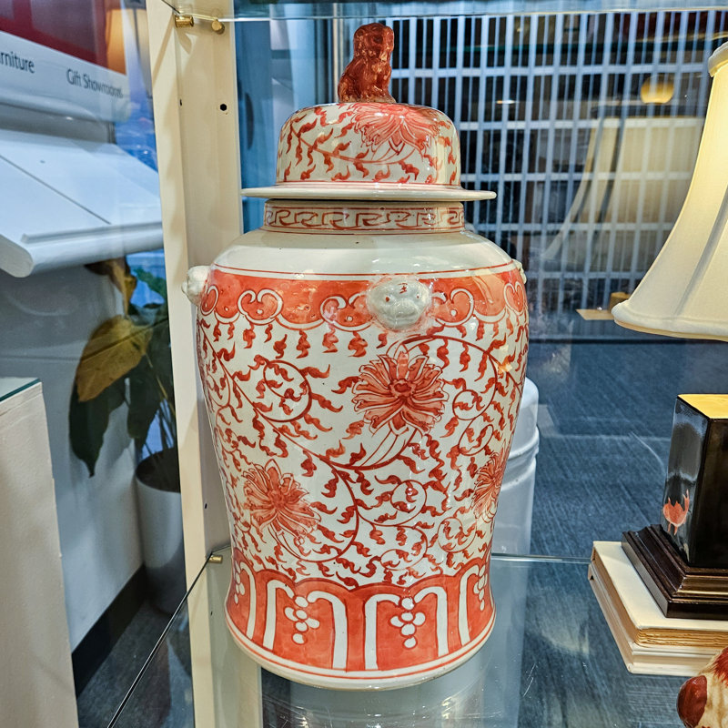 Red Floral Temple Jar