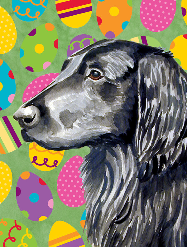 Drapeau de jardin Atara, Flat-coated retriever