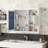 32"W 7"D Mirror Cabinet With Multi-Storage And Adjustable Inner Shelf