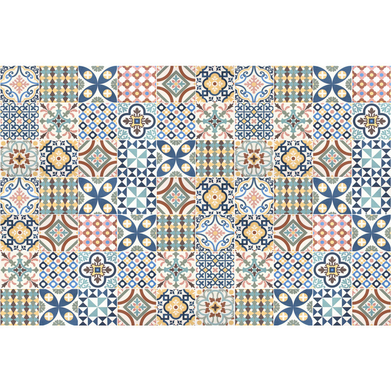Alcia Vinyl Machine Printed Area Rug, Rectangle 120 x 180cm